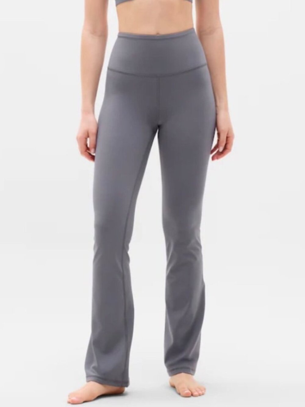 Athleta‎ Salutation Stash High Rise Flare Leggings Pant Powervita Pockets Gray S